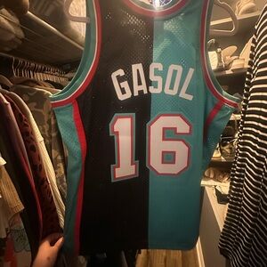Mitchell & Ness Teal and Black Split Swingman Jersey